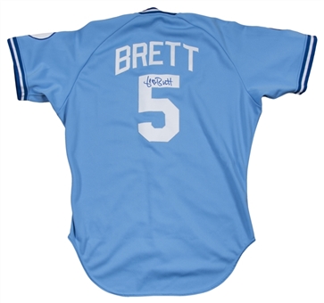 1987 George Brett Game Used & Signed Kansas City Royals Road Jersey (Sports Investors Authentication & JSA)